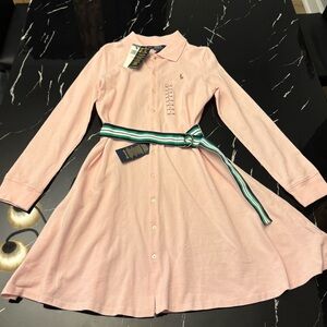 Polo by Ralph Lauren Pink Dress with Striped Belt